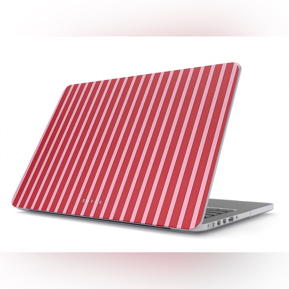 Burga Strawberry Jam striped MacBook Air 13 cover. Fits A1932/A2179/A2337